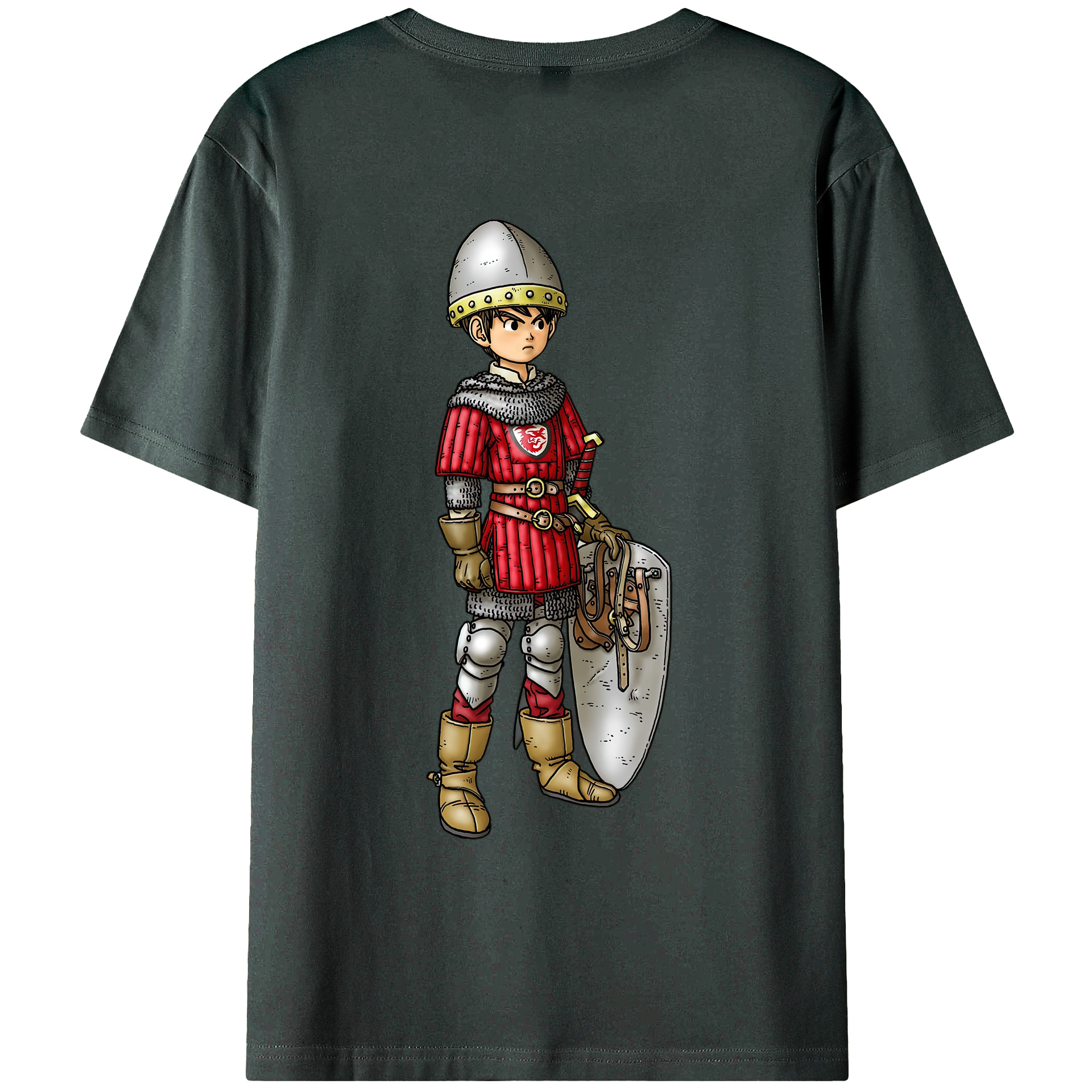 （画像用） ドラゴンクエスト Doragon Kuesuto Dragon Quest 綿100％ メンズ半袖Tシャツ（バックプリント） 通気性